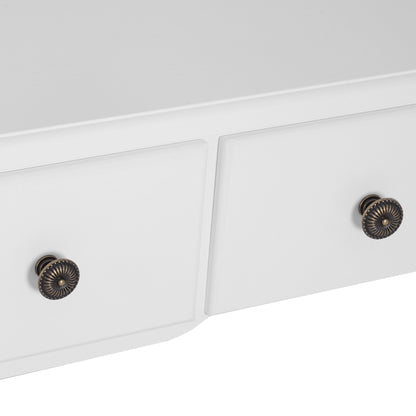 Kaptafel – Make-uptafel – Sieradentafel – Make-upmeubel – Kaptafelset Wit – 5 Ruime Laden – Massief Dennenhouten Poten