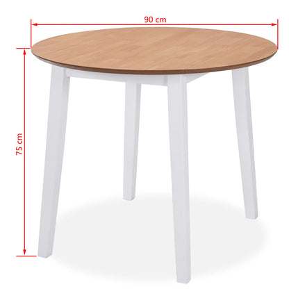 Tuinset – Eettafelset – Diningset – Bistroset – Set van 4 – Zitgroep – MDF Tafelblad – Inklapbare Zijpanelen – Wit/Bruin