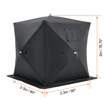 Ijsvissentent – IJsvisstekker – Ijsvishut – Visserstent – Pop-up Tent – 180x180x200 cm – 600D Oxford Polyester met Isolatie