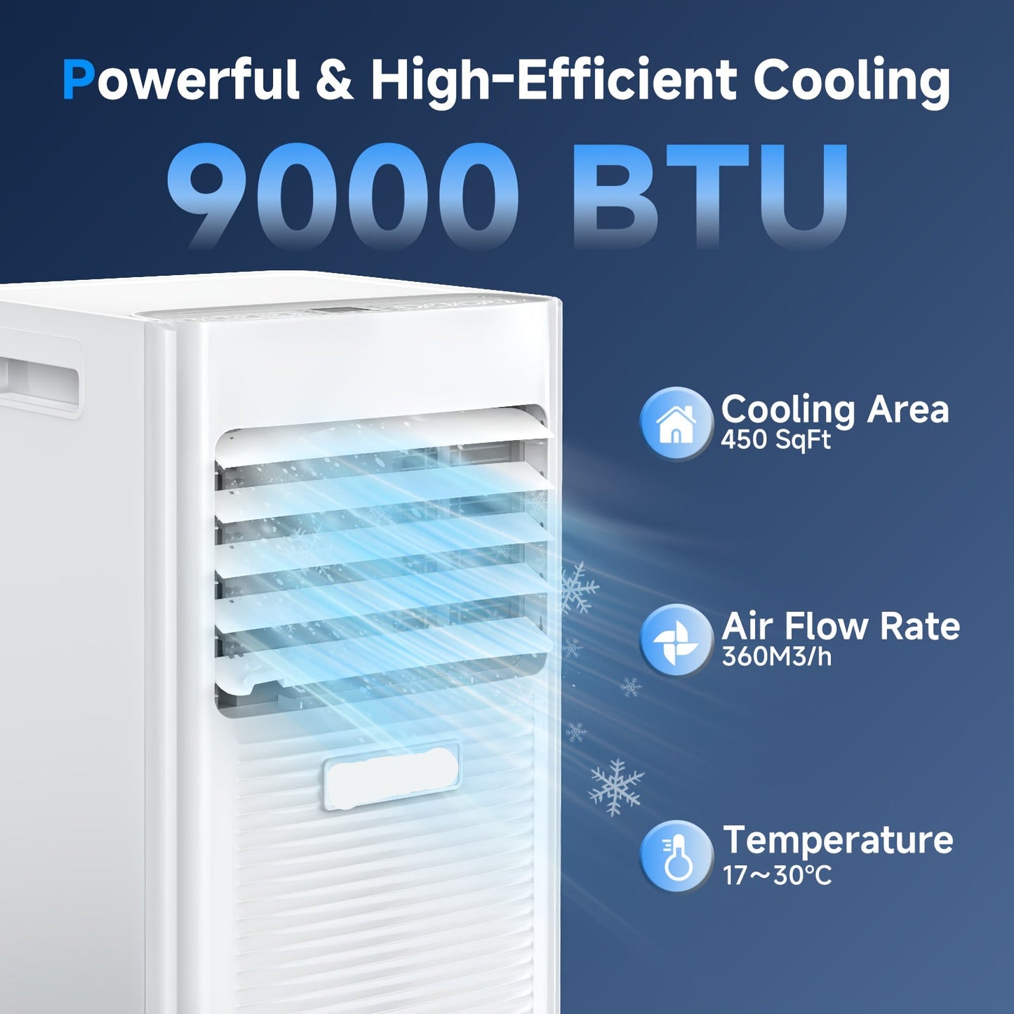 Mobiele Airconditioner – Mobiele Airco – Draagbare Airconditioner – Luchtontvochtiger – Ventilator – 9000 BTU – 24-Uurs Timer