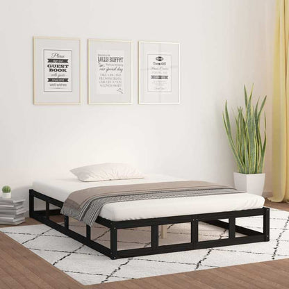 Nero Bed Frame - Modern Minimalist Platform Bed with Heavy-Duty Hardwood Construction, Easy Assembly, Tool-Free Setup, Sturdy Legs - Fits Standard Mattresses - Ideal for Small Spaces & Contemporary Bedrooms (120x200cm/ 47x79"