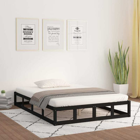 Nero Bed Frame - Modern Minimalist Platform Bed with Heavy-Duty Hardwood Construction, Easy Assembly, Tool-Free Setup, Sturdy Legs - Fits Standard Mattresses - Ideal for Small Spaces & Contemporary Bedrooms (120x200cm/ 47x79"