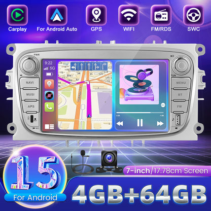Autoradio – Car Stereo – Auto Radio – Multimedia Speler – Navigatiesysteem – 7 Inch Touchscreen – Android 15 – GPS WiFi Bluetooth 5.0