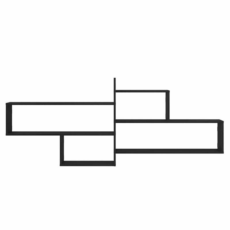 Wandplank – Muurplank – Schap – Opbergplank – Displayplank – Zwarte Eikenhout Look – Modern Europees Design – 167,5x18x68 cm – Eenvoudige Wandmontage