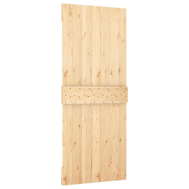 Schuifdeur – Schuifpaneel – Deurafscheiding – Ruimtebesparende Deur – Massief Vurenhout – Bruin – 85x210 cm – Met Seizingsysteem – Duurzaam & Praktisch