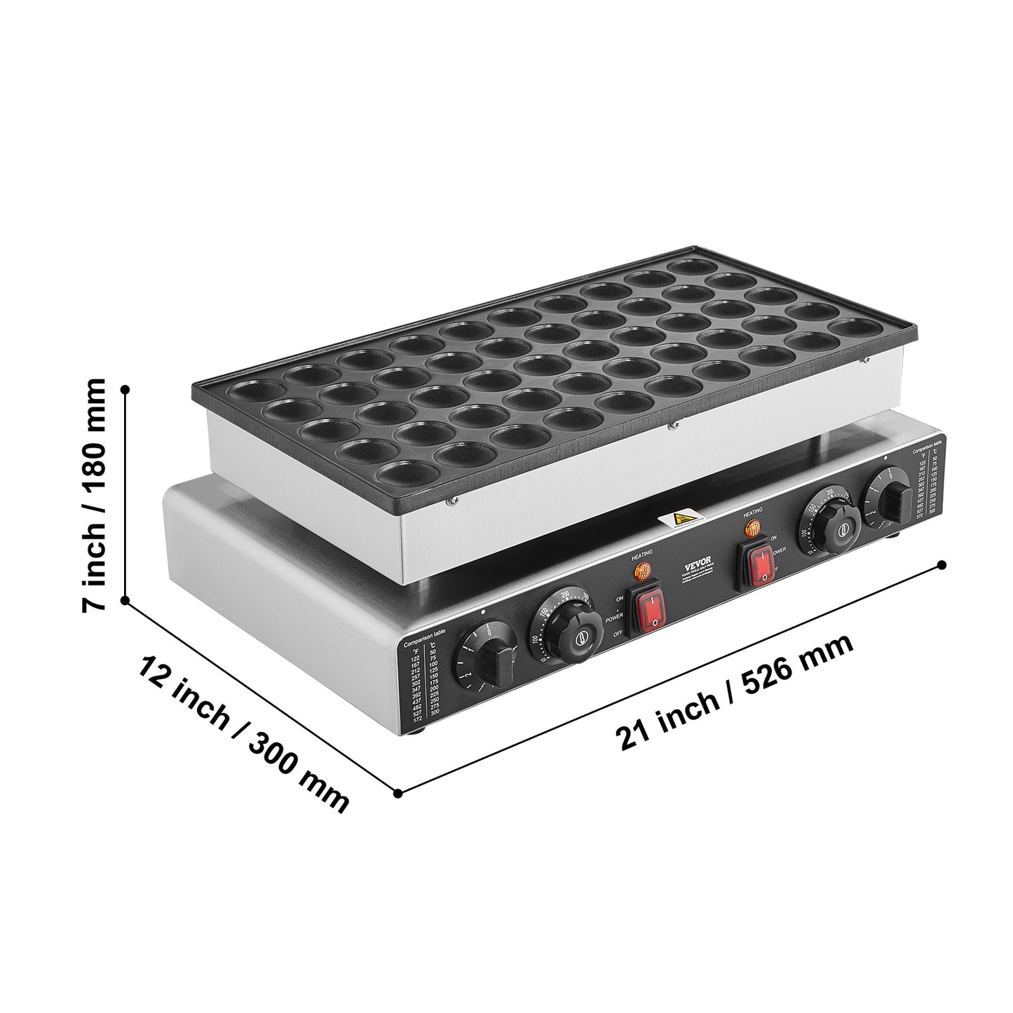Pannenkoekenmaker – Crêpemaker – Mini Pancakemaker – Snackmaker – Roestvrij Staal – 50 Mini Pannenkoekjes – 1700W Hoog Vermogen