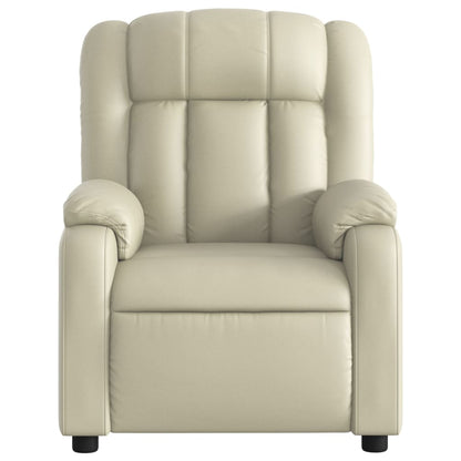 Elektrisch Verstelbare Fauteuil – Relaxfauteuil – Leunstoel – Ruststoel – Loungestoel – Crèmekleur – Comfortabel Kunstleer – Verstelbaar Tot 135 Graden