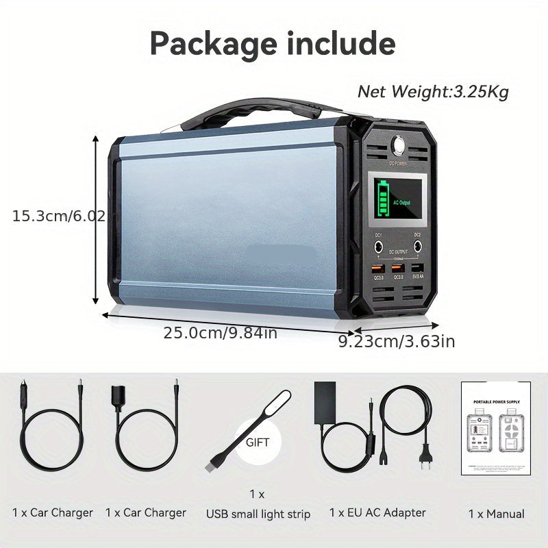 Draagbare Powerstation – Powerbank - Mobiele Batterij – Energiebron – Noodstroom – 300W Vermogen – 222Wh Capaciteit