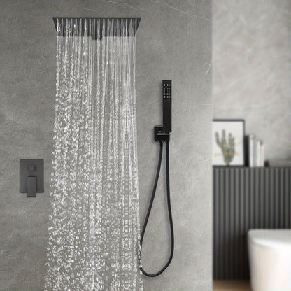 Inbouwdoucheset – Doucheset – Regendouche – Handdouche – Douchearmatuur – Zwart – 40x40 cm Regenkop – Roestvrijstalen Slang 1,5m