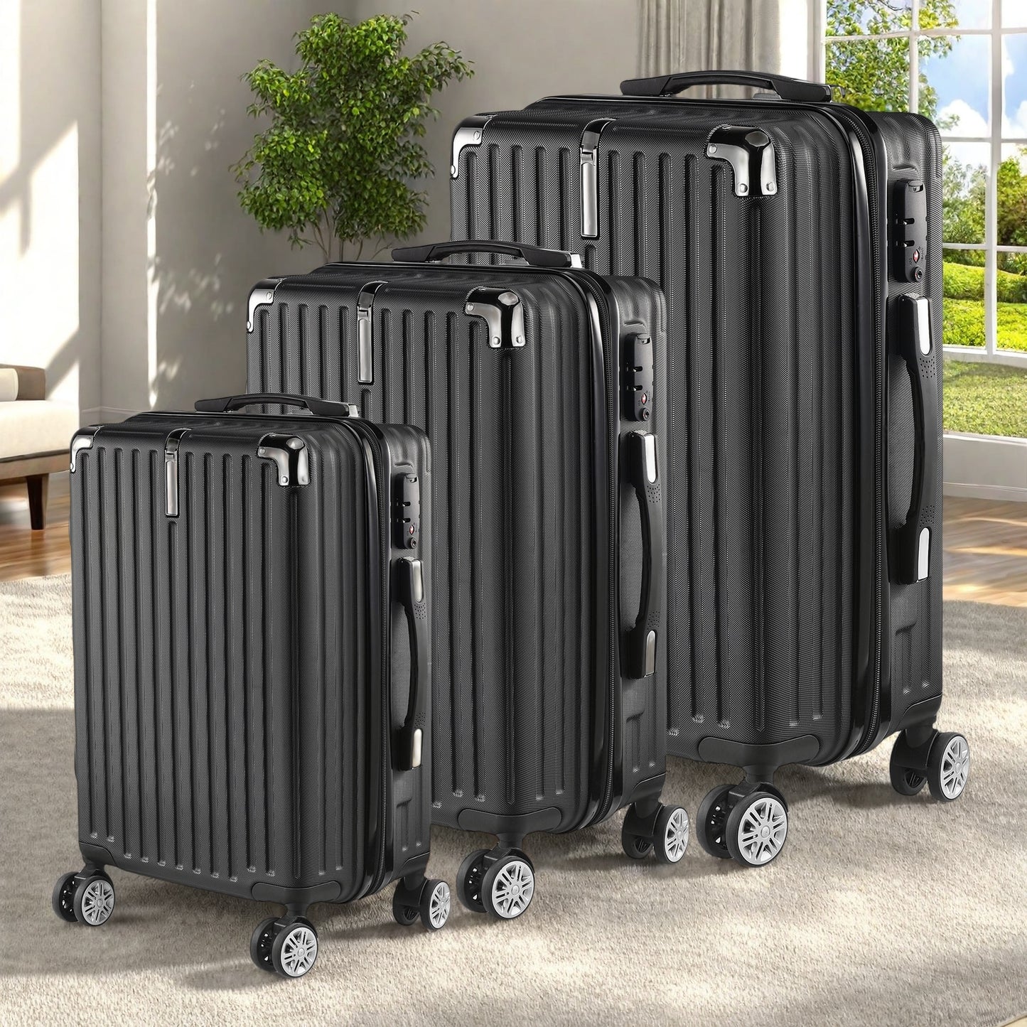 Koffer Set – Harde Koffer – Reiskoffer – Trolley – Bagage – 3 Delig – ABS Rigid Materiaal – 4 Zwenkwielen & Combinatieslot – 20/24/28 Inch