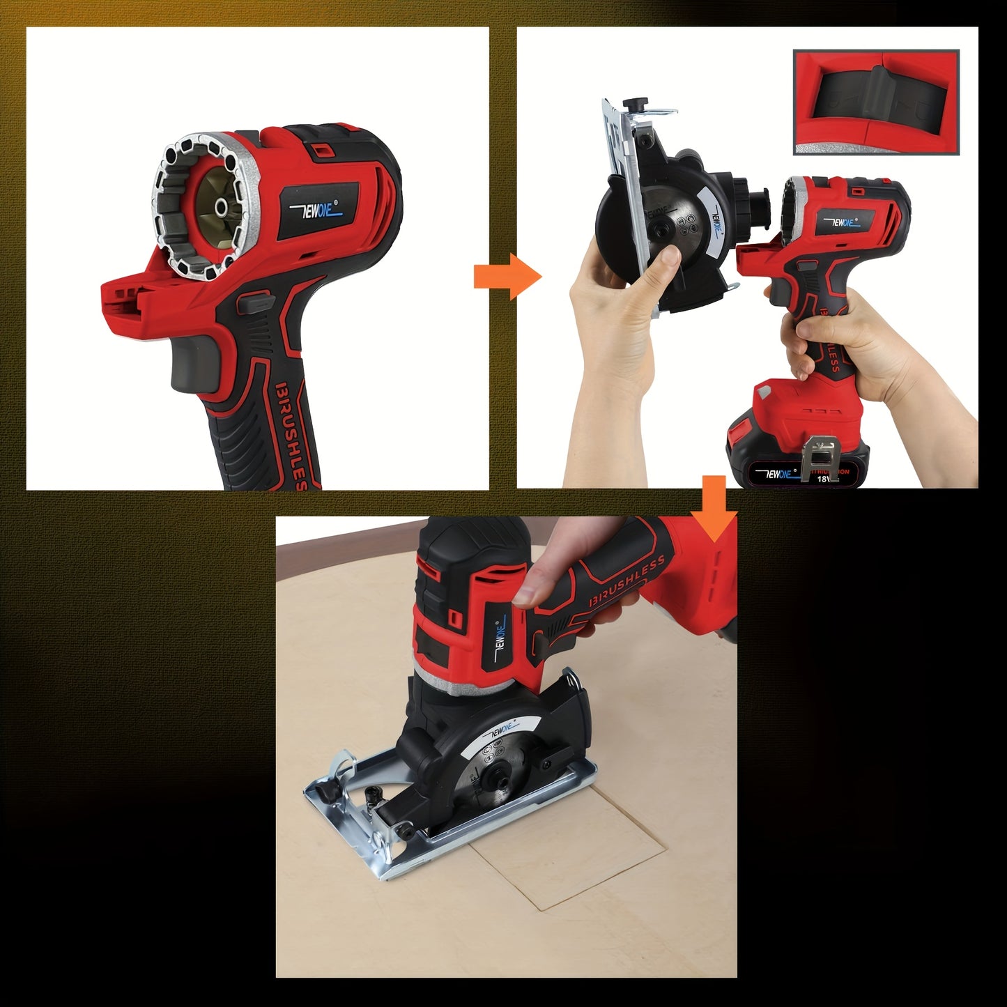 Accuboormachine – Schroefboormachine – Klopboormachine – Multitool – Boormachine – 18V Brushless Motor – 12-in-1 Multifunctionele Set met 12 Opzetstukken