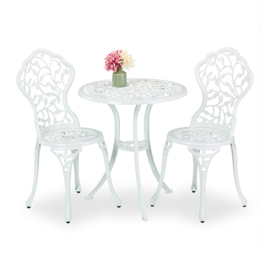 Tuinbank – Buitenbank – Zitbank – Balkonbank – Parkbank – Stalen Tuinbank – Weerbestendig – Inklapbare Tafel – 150x89x58,5 cm