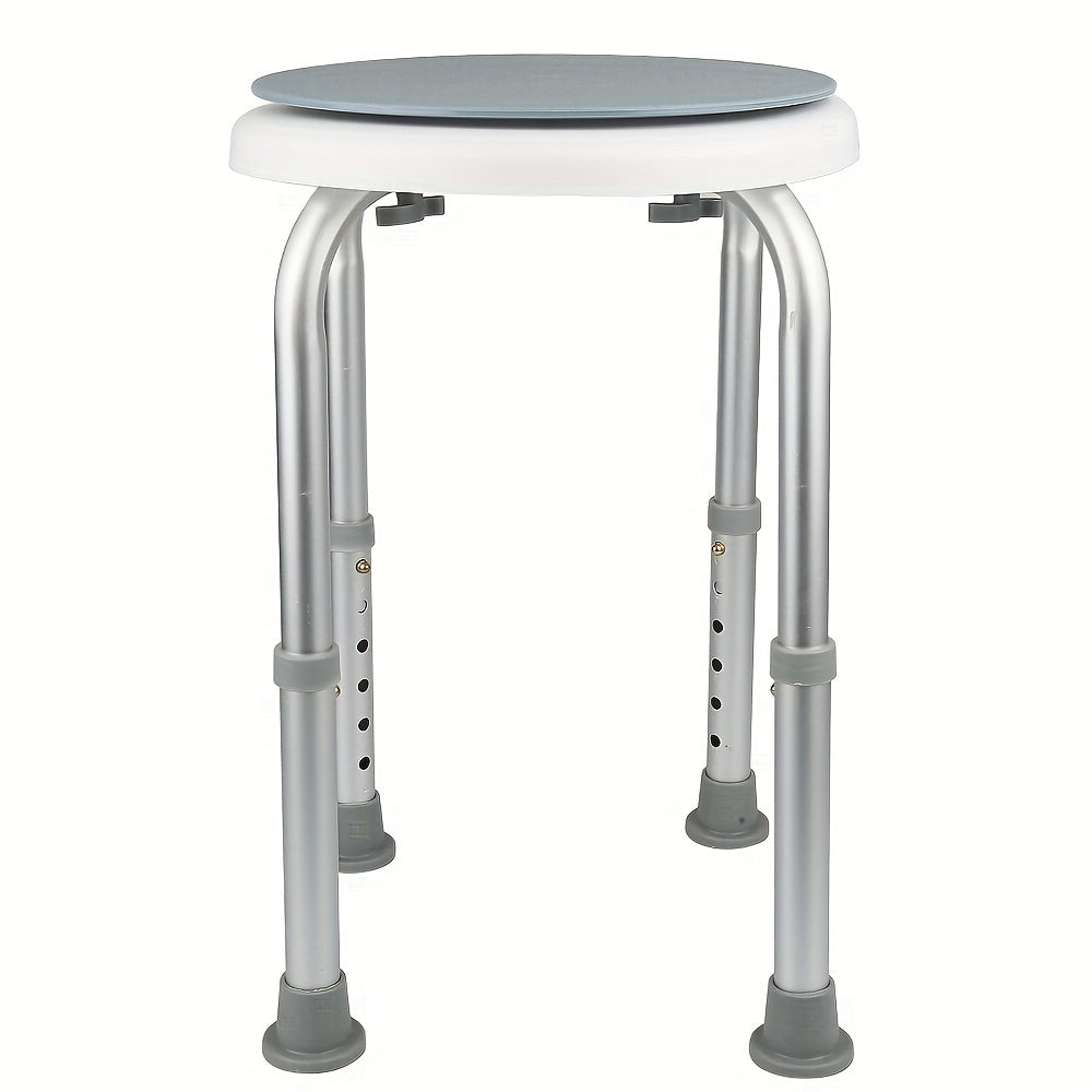 Douchestoel – Douchekruk – Douchezit – Badstoel – Shower Stool – 360° Draaibaar Zitvlak – Antislip Aluminium Frame – Hoogte Verstelbaar – Lichtgewicht
