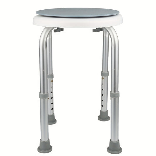 Douchestoel – Douchekruk – Douchezit – Badstoel – Shower Stool – 360° Draaibaar Zitvlak – Antislip Aluminium Frame – Hoogte Verstelbaar – Lichtgewicht
