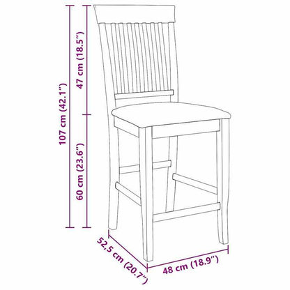 Bar Stools with Cushions 2pcs Solid Wood Rubber