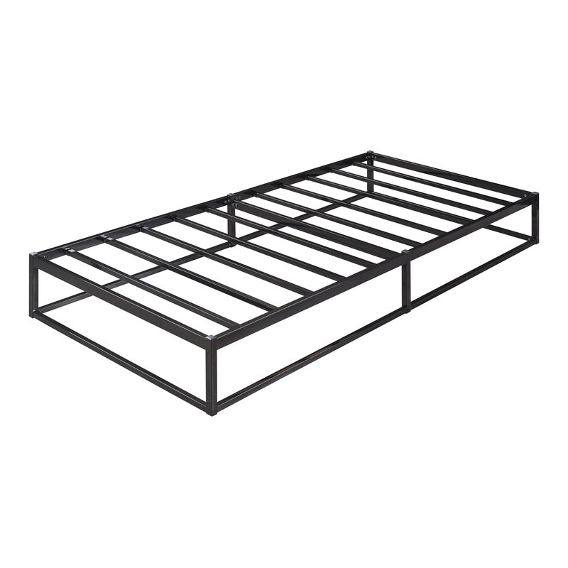 Ledikant – Metalen Bed – Bedframe – Bed Met Matras – Stalen Bed – Zwart – 160x200 cm – Stevig Stalen Frame – Ademend Kaltschuimmatras