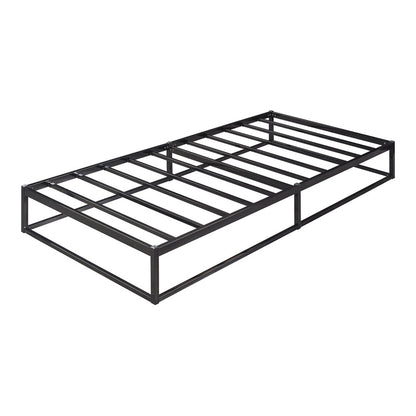 Ledikant – Metalen Bed – Bedframe – Bed Met Matras – Stalen Bed – Zwart – 160x200 cm – Stevig Stalen Frame – Ademend Kaltschuimmatras