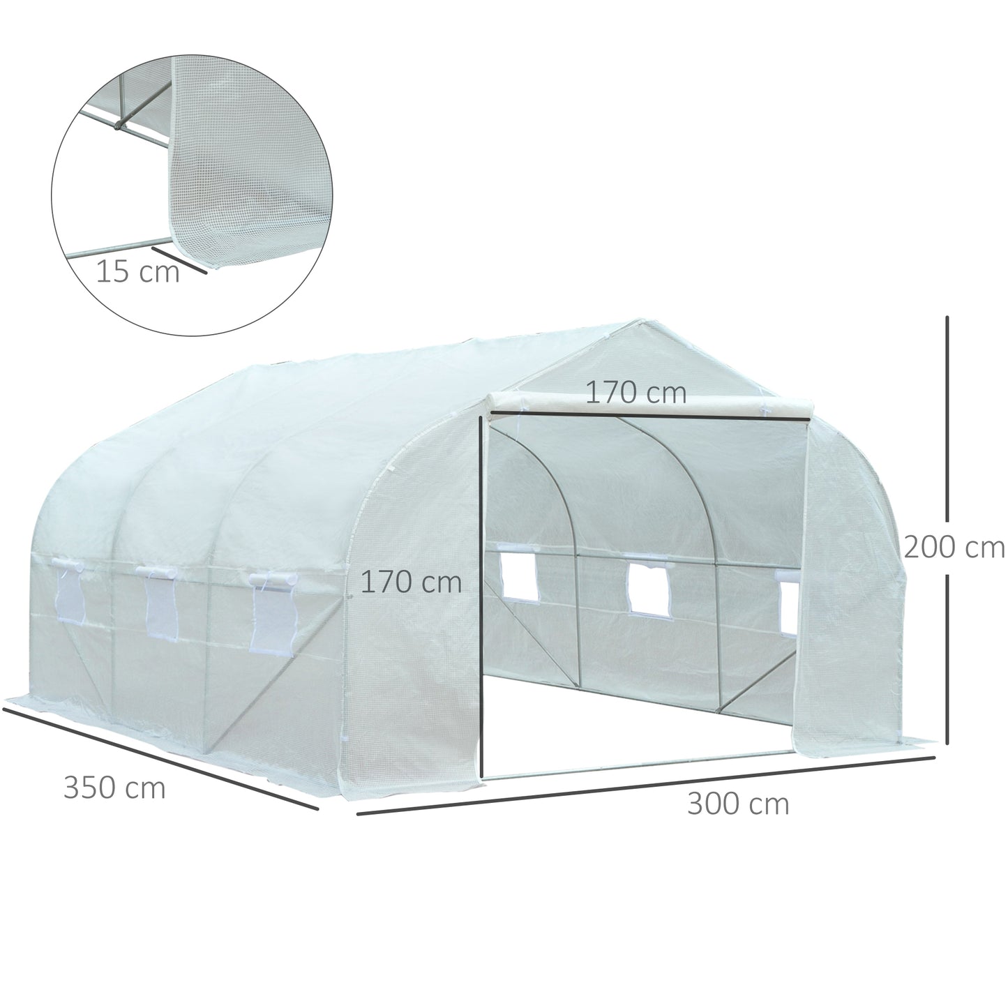 Kas – Tuinkas – Broeikas – Kweekkas – Serre – Groot 10,5 m² – Gegalvaniseerd Stalen Frame