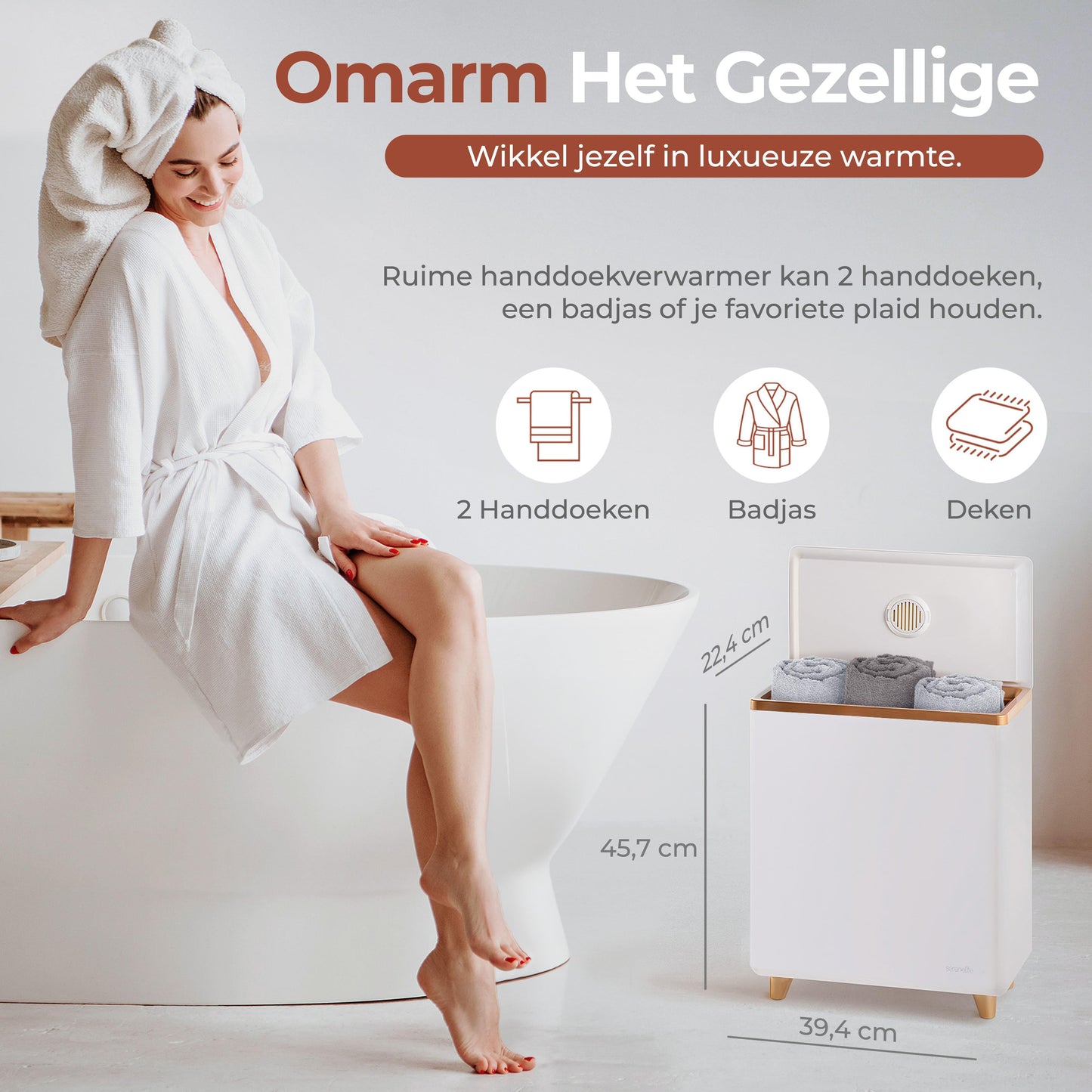 Handdoekwarmer – Handdoekverwarmer – Towel Warmer – Handdoekstomer – Handdoek Warmer – Elektrische Handdoekverwarmer – 20 Liter Capaciteit – Automatische Uitschakeling – Rose Goud