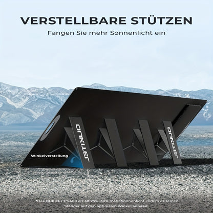 Draagbaar Zonnepaneel – Opvouwbaar Zonnepaneel – Flexibel Zonnepaneel – Mobiel Zonnepaneel – 400W Variant – Houten Armband Design – Inclusief Draadloze Gel Batterij Pack