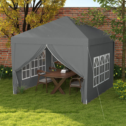 Partytent – Vouwtent – Paviljoen – Outdoor Tent – Evenemententent – 3 x 3 Meter – 4 Afneembare Wanden – Inclusief Grijze Transporttas