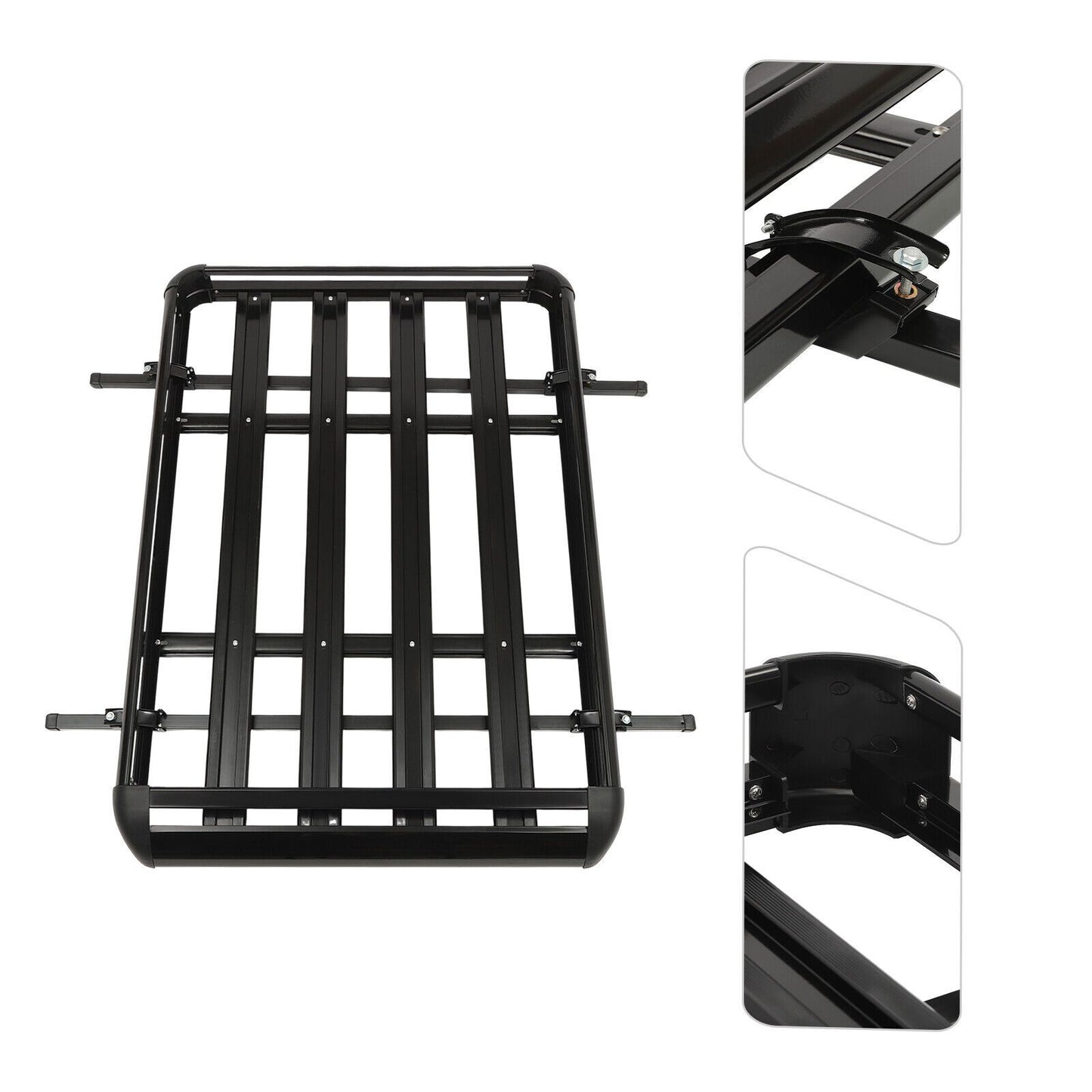 Dakkofferdrager – Dakdrager – Dakraildrager – Autodakdrager – Bagagedrager – Aluminium Zwart – Verstelbaar 100-135 cm – Max. Draagvermogen 150 kg