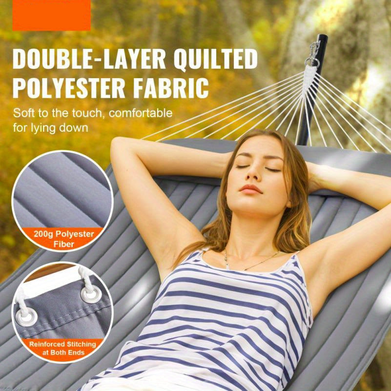 Dubbele Hangmat – Tweepersoons Hangmat – Tuin Hangmat – Camping Hangmat – Standaard Van Ijzer – Draagvermogen 217 Kg – Weerbestendig Polyester