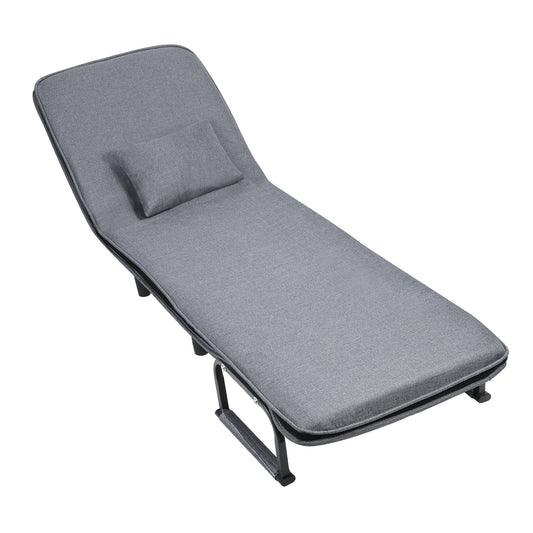 Slaapbank – Sofa Bed – Sofabed – Bedbank – Bedbankje – 3-in-1 Opvouwbaar – Memory Foam – Compact 68x25,5 cm – Grijs