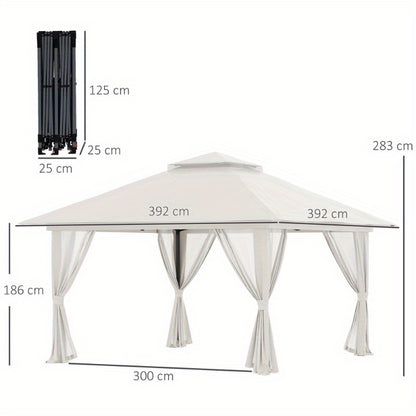 Partytent – Vouwtent – Paviljoen – Easy-Up Tent – Tuintent – 4x4 Meter – UV Bescherming – Verstelbare Hoogte