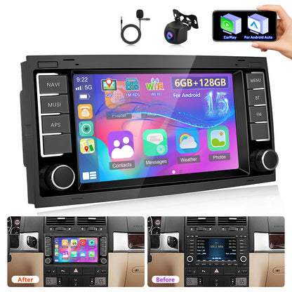 Autoradio – Multimedia Speler – Android Radio – Auto Stereo – Inbouw Radio – 7 Inch HD IPS Touchscreen – Draadloos CarPlay & Android Auto – 8-Core Processor 6GB+128GB Storage