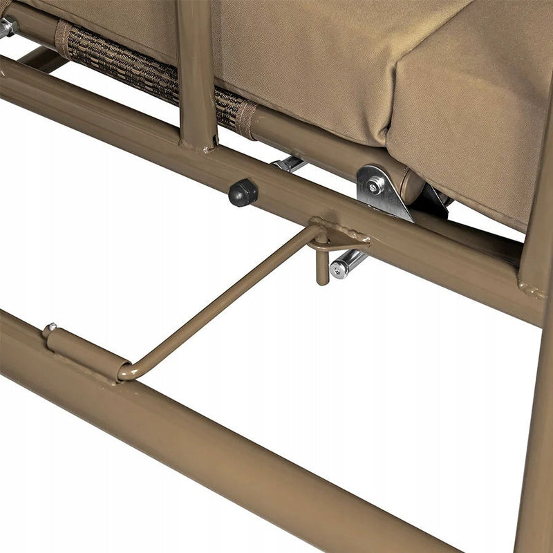 Tuin-Schommel – Schommelstoel – Buitenschommel – Vrijstaande Schommel – Tuinschommel Beige – Verstelbare Rugleuning – Weerbestendig Stalen Frame 175x105 cm