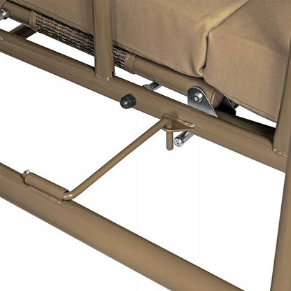 Tuin-Schommel – Schommelstoel – Buitenschommel – Vrijstaande Schommel – Tuinschommel Beige – Verstelbare Rugleuning – Weerbestendig Stalen Frame 175x105 cm