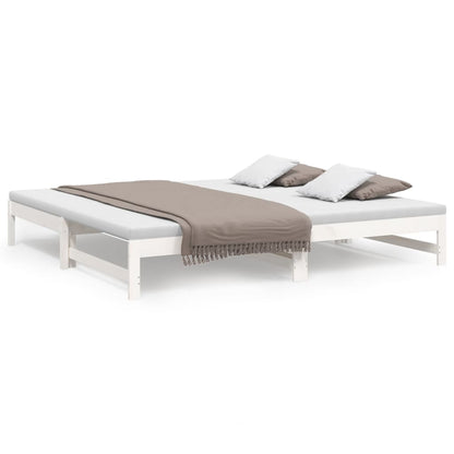 Bedbank – Slaapbank – Logeerbed – Bedbank Met Lade – Bedbank Voor Kleine Ruimte – Massief Dennenhout – Lattenbodem – 205,5x158x30 cm