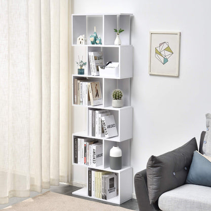 Witte Boekenkast – Boekenplank – Opbergkast – Rek – Vakkenkast – Modern Design – MDF Materiaal – 190x60x24 cm