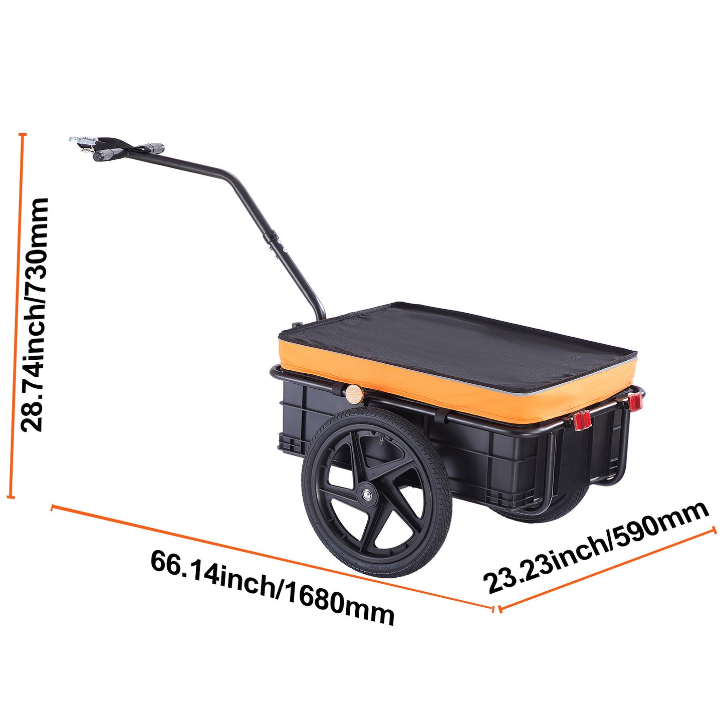 Fietskar – Fietstrolley – Bike Trailer – Bagagewagen – Fietsaanhanger – Carbon Stalen Frame – Waterdichte 600D Oxford Hoes – Max. 40 kg Draagvermogen – 406 mm Luchtbanden