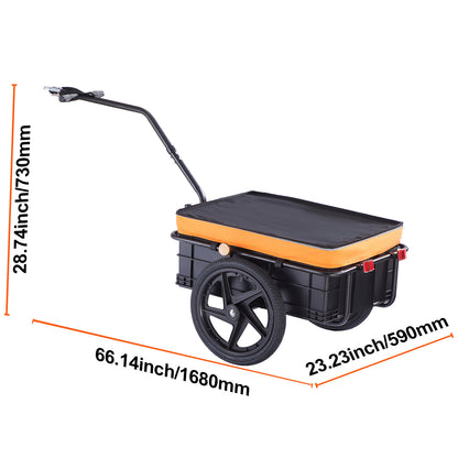 Fietskar – Fietstrolley – Bike Trailer – Bagagewagen – Fietsaanhanger – Carbon Stalen Frame – Waterdichte 600D Oxford Hoes – Max. 40 kg Draagvermogen – 406 mm Luchtbanden