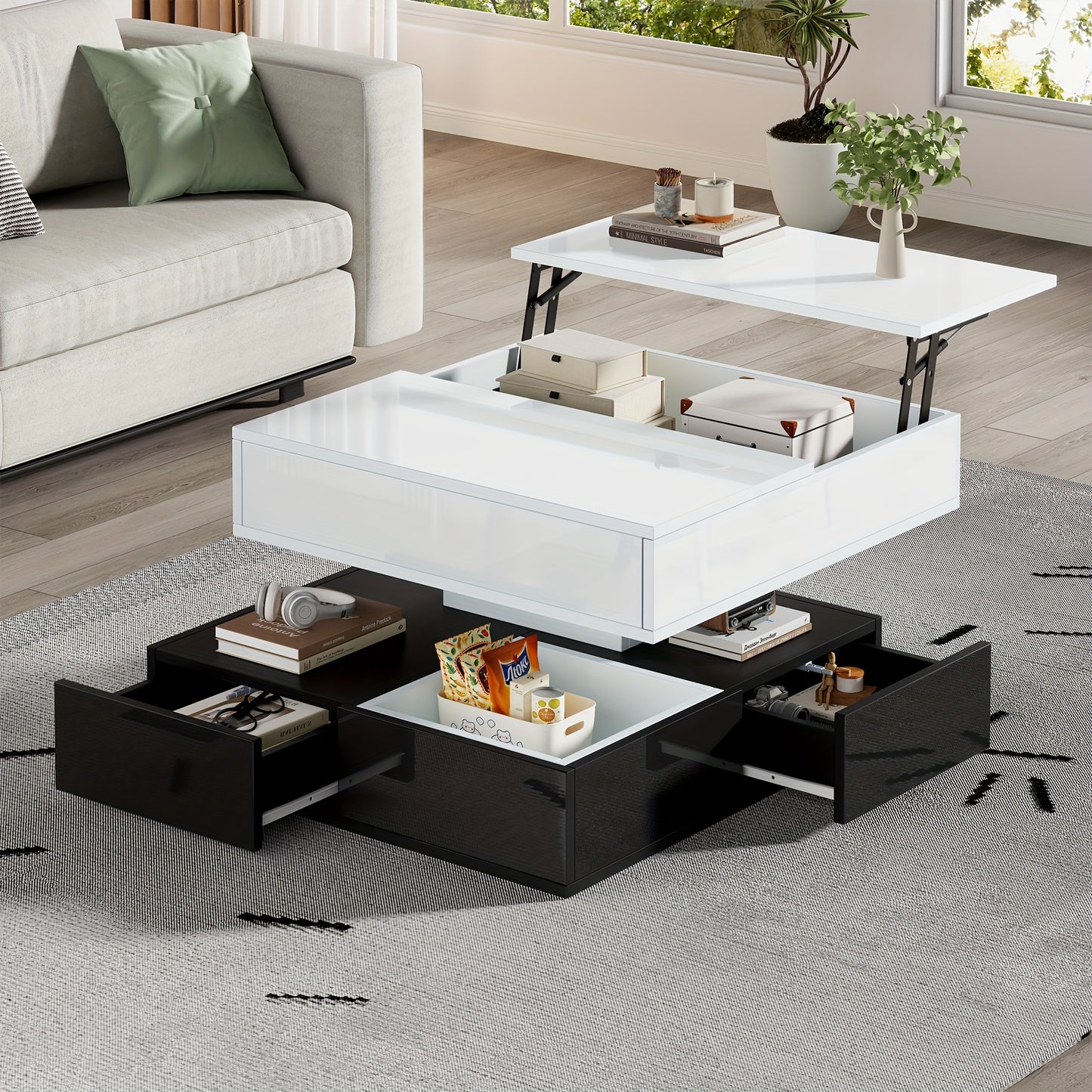 Fauteuil – Loungestoel – Relaxfauteuil – Oorfauteuil – Zetel – Bamboe Materiaal – Inclusief Voetenbank – Zijzak