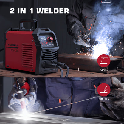 Lasmachine – Laskoffer – Elektrode Lasser – TIG Lasapparaat – ARC Lasmachine – 2-in-1 ARC en Lift TIG – Synergische Besturing – Compact en Draagbaar