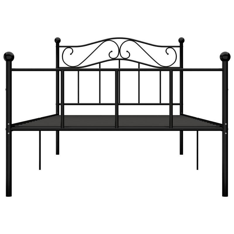 Giroletto Nero in Metallo 90x200cm - Contemporary Black Metal Bed Frame with Ornate Curved Design, Sturdy 4-Way Joint Support, No Assembly Required, Durable & Easy-Clean for Modern Bedroom Decor, Bedroom Furniture, Elegant Be