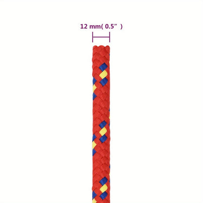 Boottouw – Touw – Koord – Lijntouw – Visserslijn – Polypropyleen – 12 mm Dik – 100 Meter Lang – Waterbestendig – Felrood