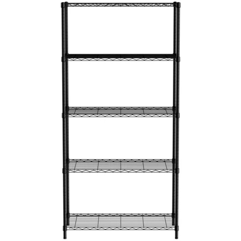 5-laags Opbergrek – Opbergkast – Stellingkast – Opslagrek – Opbergplank – Verstelbare Planken – Maximaal 80 kg Draagkracht – Chroomstaal Zwart 91x45x183 cm