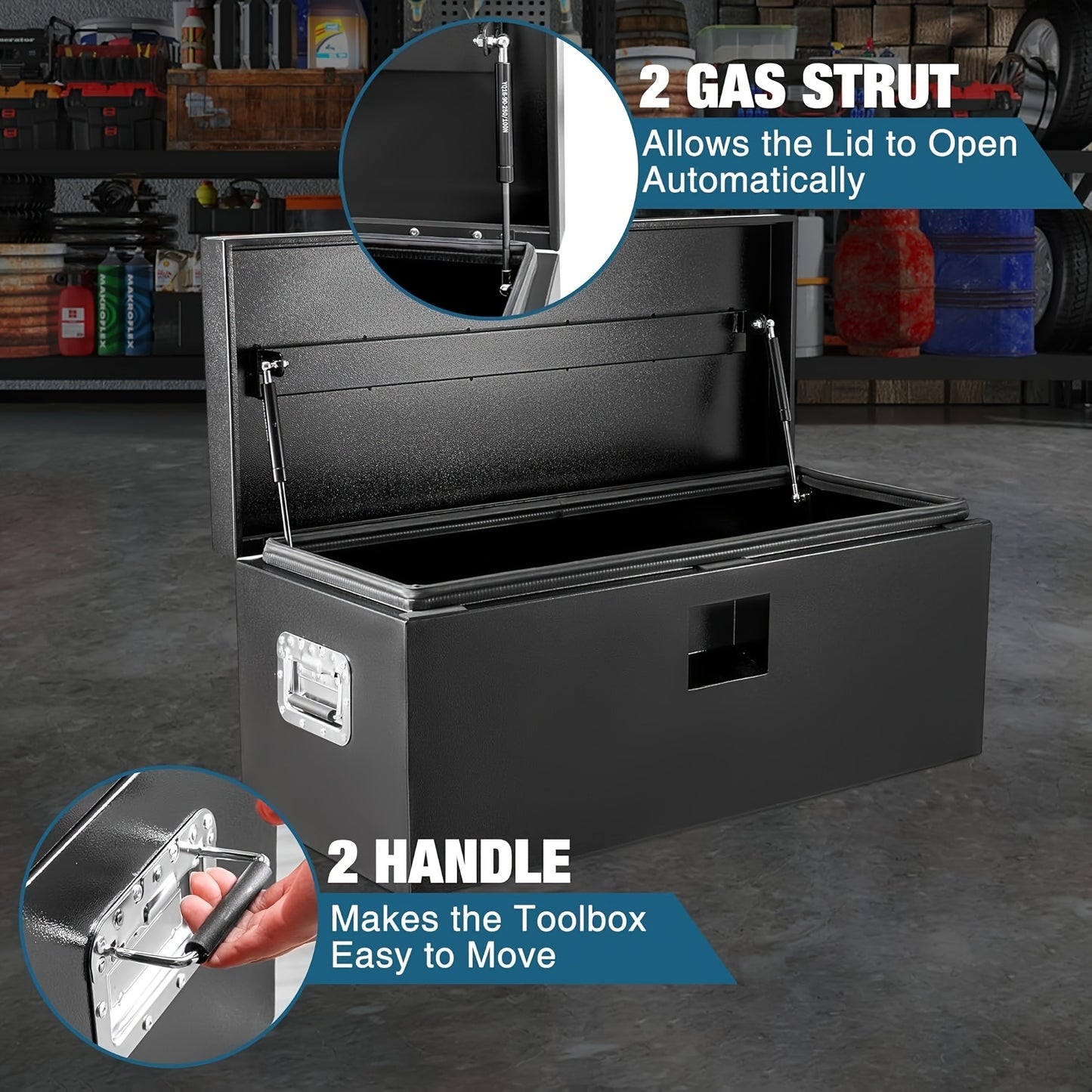 Gereedschapskist – Gereedschapskoffer – Toolbox – Gereedschapskist Opbergbox – Stalen Gereedschapskist – Grote Capaciteit – Met T-handgreep Slot en Combinatiesluiting