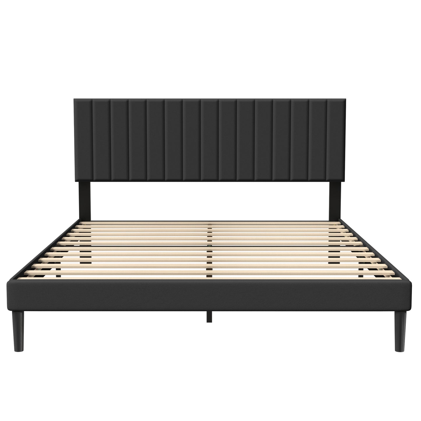 Bed Frame Guest Bed Metal Bed with Flannel Headboard & 12 Slatted Frame & Sponge Edging Modern Bed Frame Maximum Load Capacity 300 KG, for Bedroom Guest Room