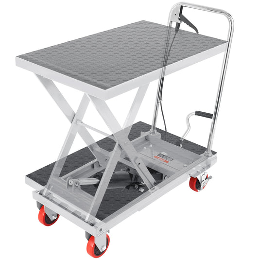 Hydraulische Hefwagen – Heftafel – Schaarlift – Liftwagen – Materialenwagen – Draagvermogen 225 kg – Max. Hefhoogte 72 cm – Grijs