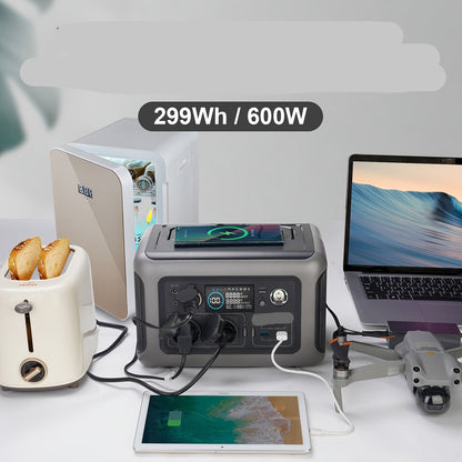 Draagbare Powerstation – Mobiele Batterij – Powerbank – Energiebron – Camping Accu – 299Wh LiFePO4 Batterij – 1200W Piekvermogen - QUORE