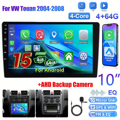 Autoradio 10 Inch – Double Din Radio – Multimedia Systeem – Touchscreen Navigatie – Met AHD Achteruitrijcamera en Draadloze CarPlay & Android Auto