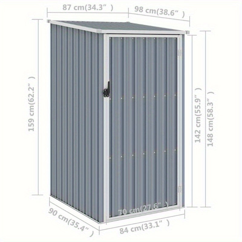 Tuinhuisje – Gereedschapsschuur – Berging – Tuinberging – Opberghuis – Grijs – Gegalvaniseerd Staal – 87x98x159 cm – Weerbestendig – Lichtgewicht En Verplaatsbaar