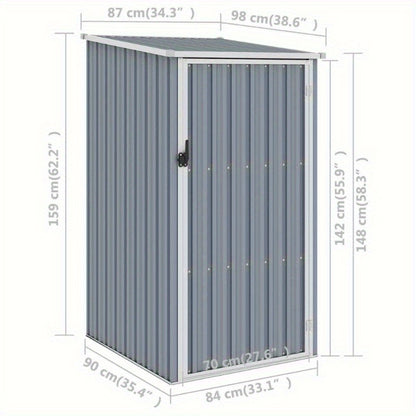 Tuinhuisje – Gereedschapsschuur – Berging – Tuinberging – Opberghuis – Grijs – Gegalvaniseerd Staal – 87x98x159 cm – Weerbestendig – Lichtgewicht En Verplaatsbaar
