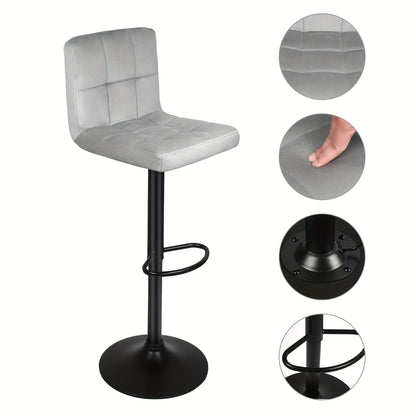 Barkrukken – Barstoelen – Krukken – Keukenstoelen – Barkruk Set – Velvet Bekleding – Draaibaar & Verstelbaar – Ergonomische Rugleuning
