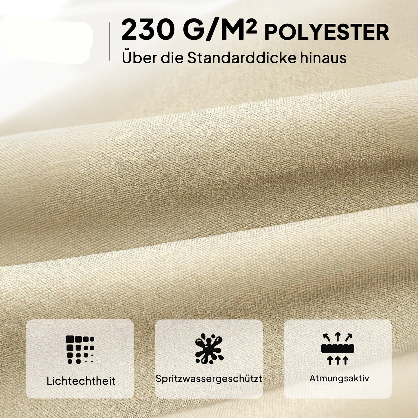 Buitenkussen – Tuinkussen – Sierkussen – Tuinstoelkussen – Bankkussen – Waterafstotend – Polyester Schuim 180x110x8 cm – Beige Zwart